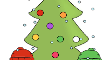 Christmas tree with penguins