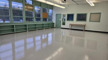 Classroom with new flooring