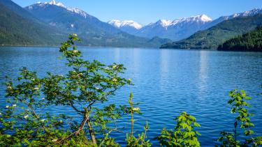 mountain and river views